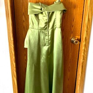 Emerald green evening dress